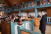 Tasavallan presidentti Sauli Niinistö ja rouva Jenni Haukio vierailivat Tyrvään Pyhän Olavin kirkolla.