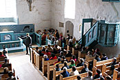. Kiinnostus kirkkoa kohtaan jatkuu suurena edelleen, alkavalle kesälle kirkkoon on tehty jo noin 300 ryhmävarausta. Kuva Jaakko Pirttikoski.